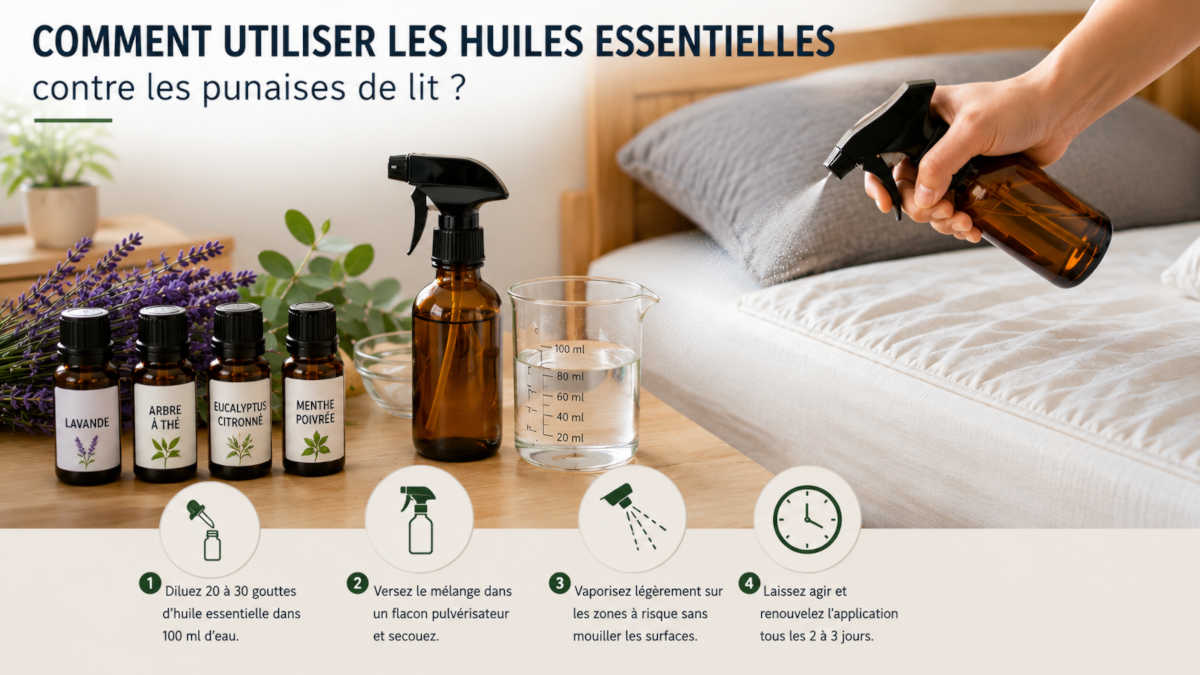 Comment utiliser les huiles essentielles contre les punaises de lit ?