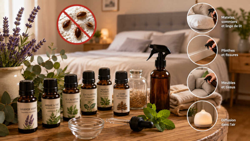 Huiles essentielles pour se débarrasser des punaises de lit