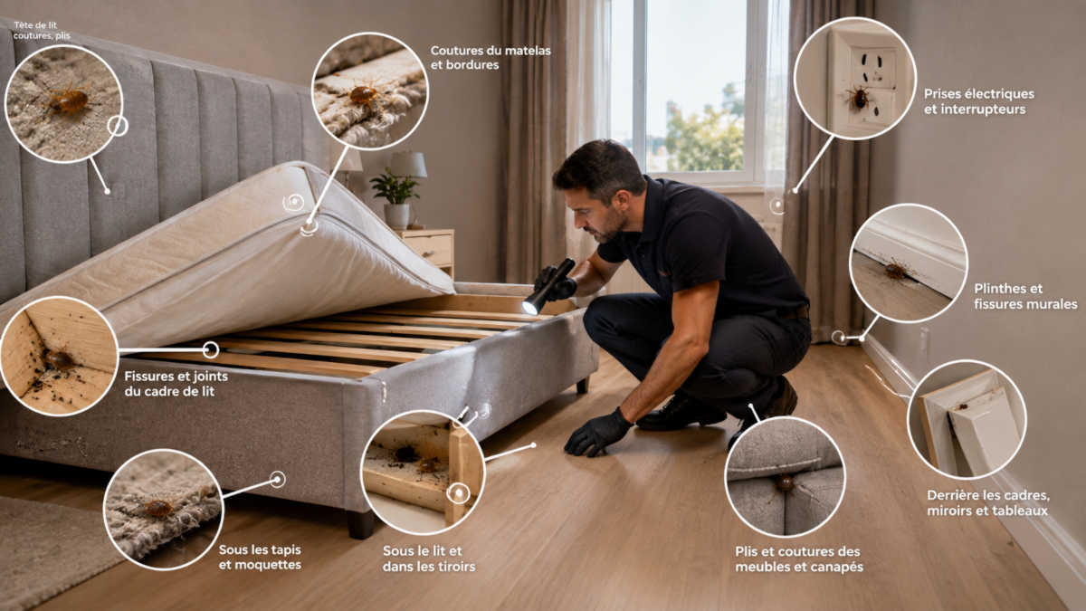 Où chercher les punaises dans une maison