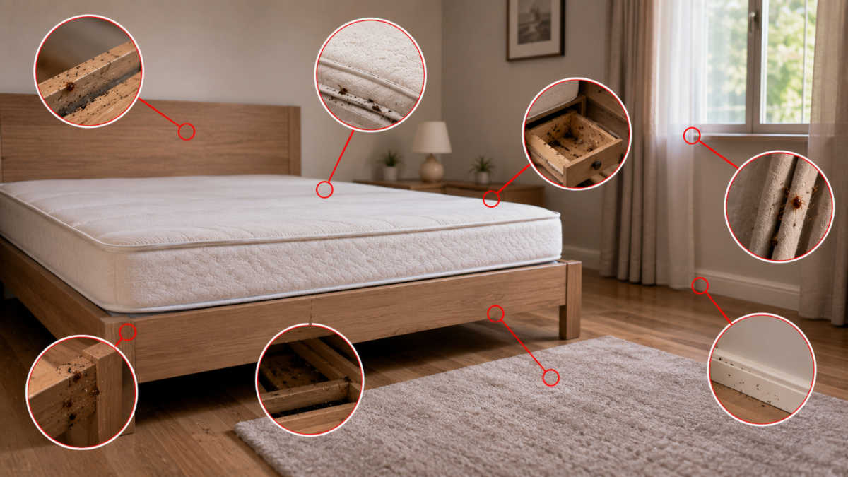 zones infestées à traiter premièrement pour se débarrasser des punaises de lit